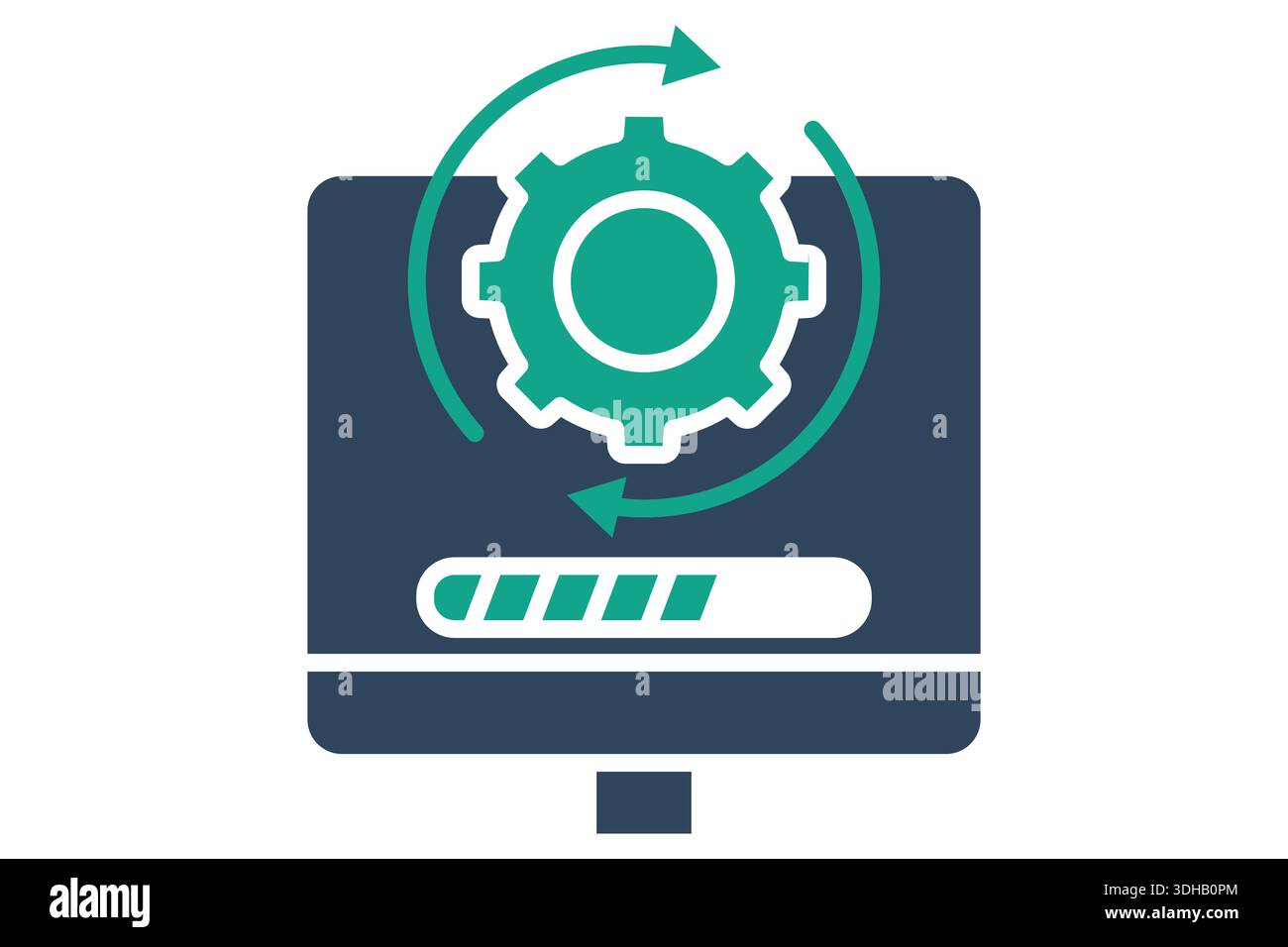Software update icon. Solid icon style. Icon related to IT support. Technology elements vector illustration Stock Vector