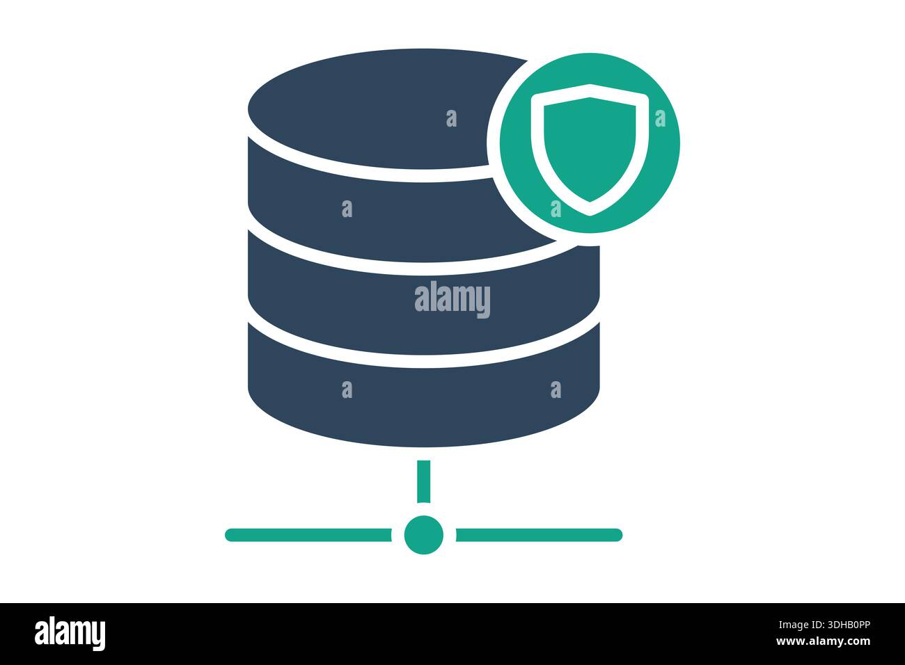 Database security icon. Solid icon style. Icon related to IT support. Technology elements vector illustration Stock Vector