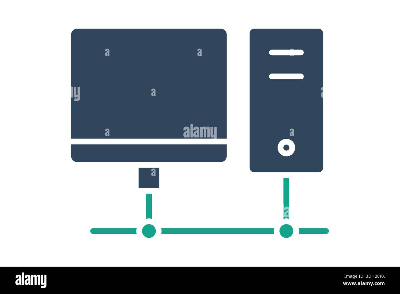 Data connection icon. Solid icon style. Icon related to IT support. Technology elements vector illustration Stock Vector
