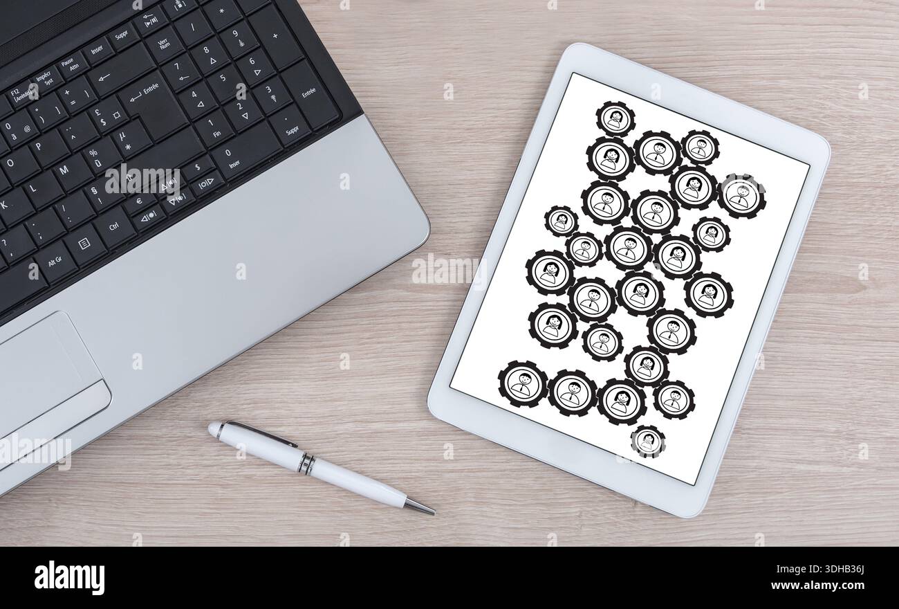 Teamwork concept shown on a digital tablet Stock Photo