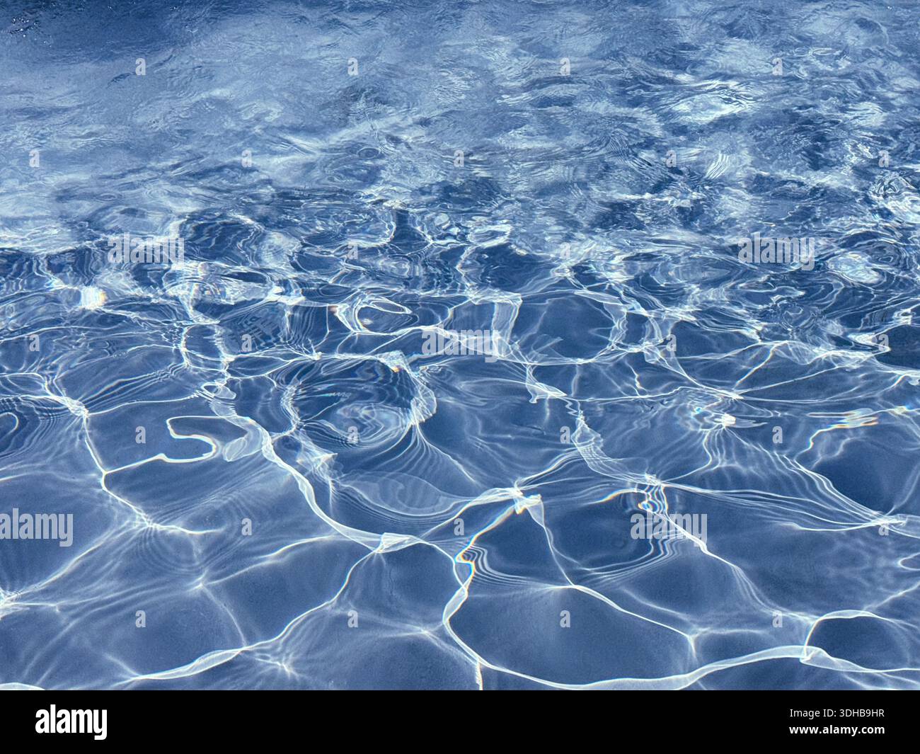 Blue water clear aqua rippled surface Stock Photo