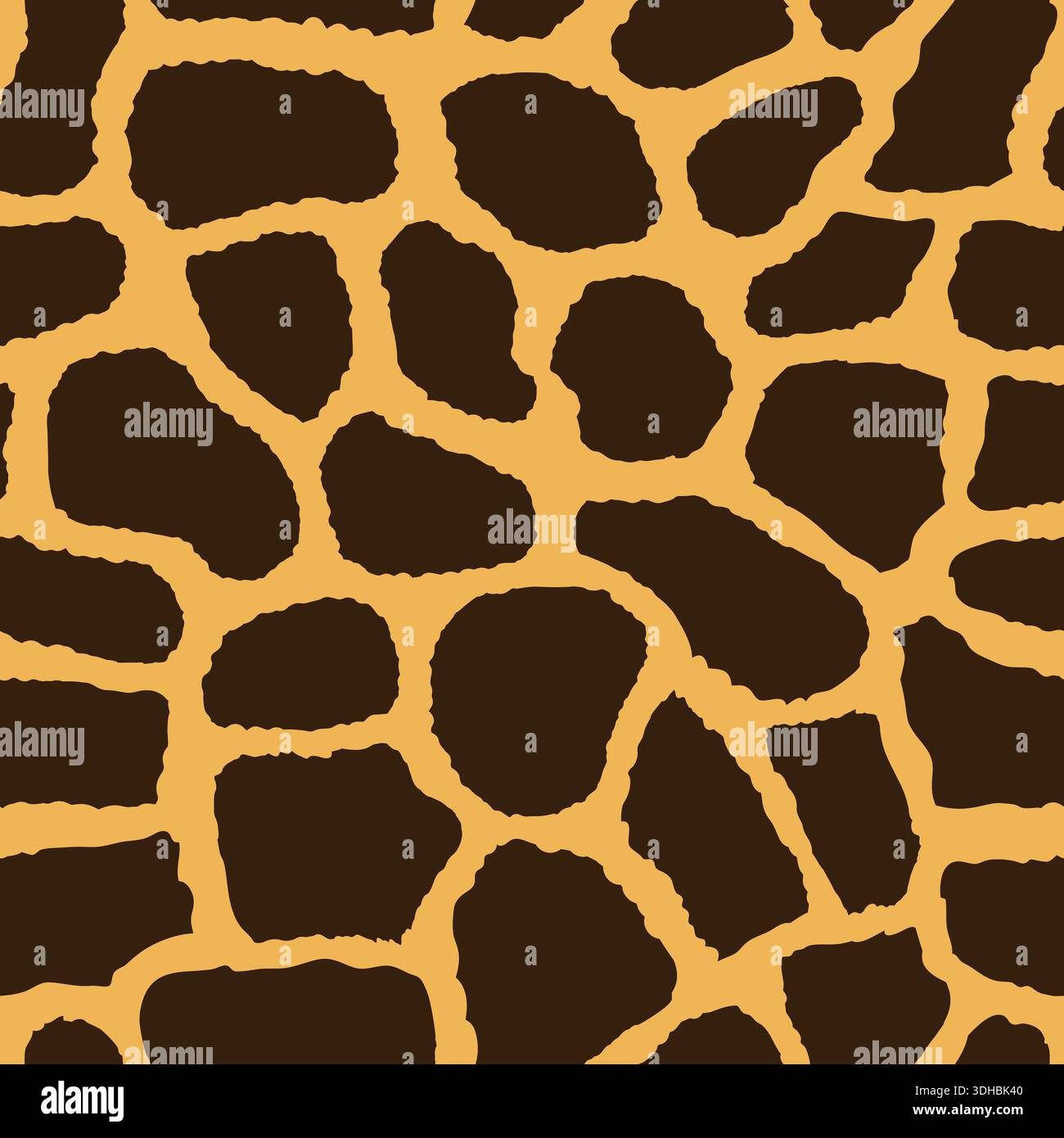 Giraffe skin fur seamless pattern. Animal striped background for clothes textile or fabrics. Repeatable hand drawn design. Stock Vector