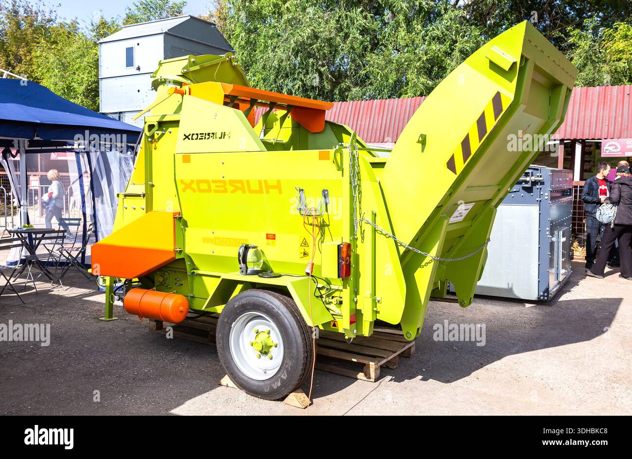 Samara, Russia - September 24, 2022: Khozyain agricultural equipment. Khozyain - manufacturer of agricultural machinery for feeding and keeping cattle Stock Photo