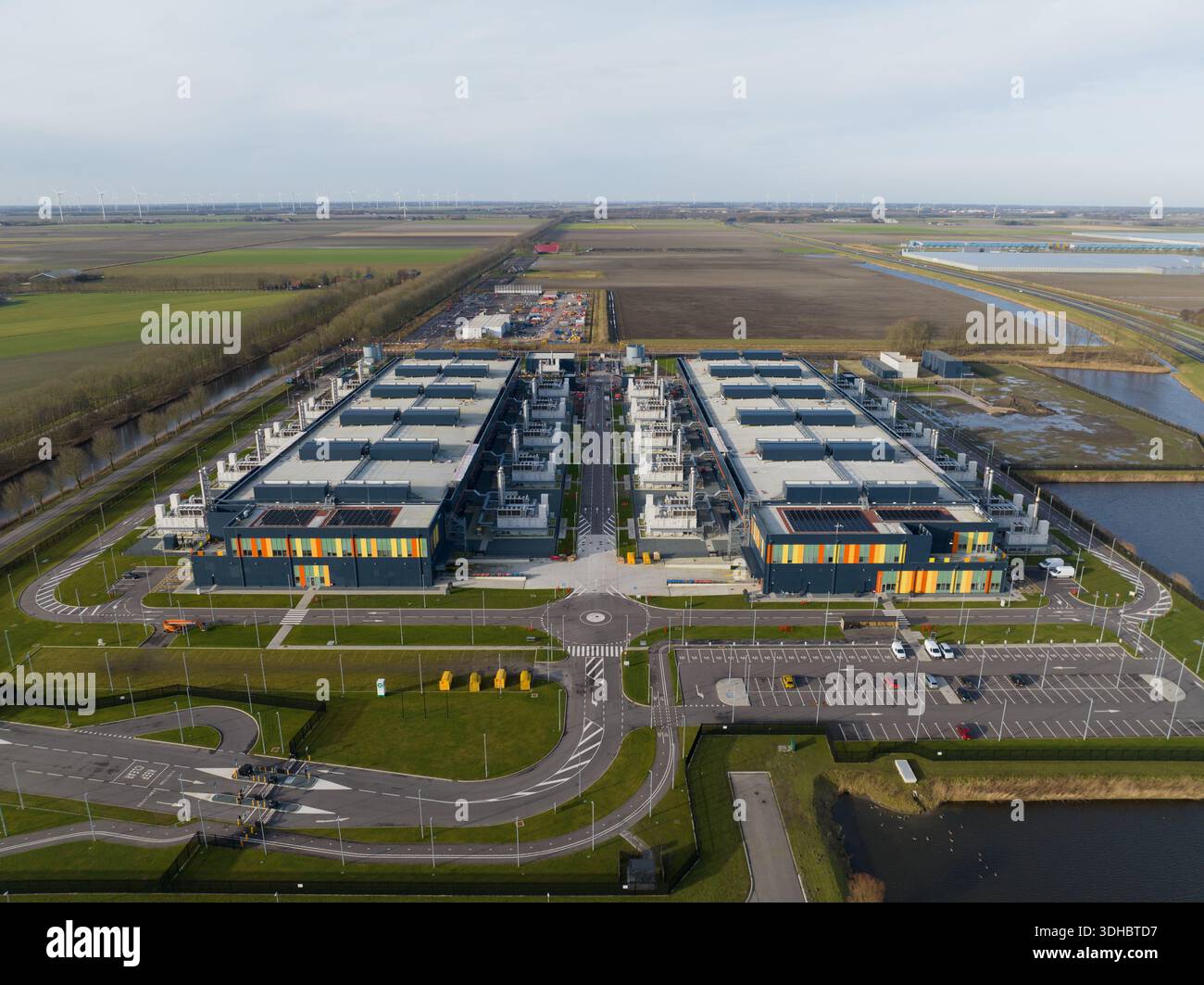 Large data center campus supporting cloud computing infrastructure Stock Photo