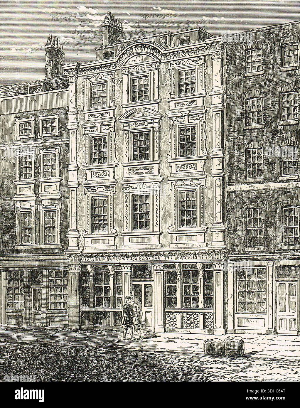 73 Cheapside, London, the Old Mansion House in the 18th century Stock ...