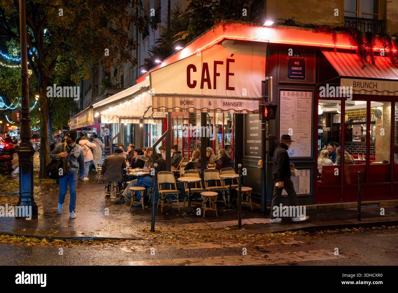 France, Paris, Marais District, rue de Bretagne street Stock Photo
