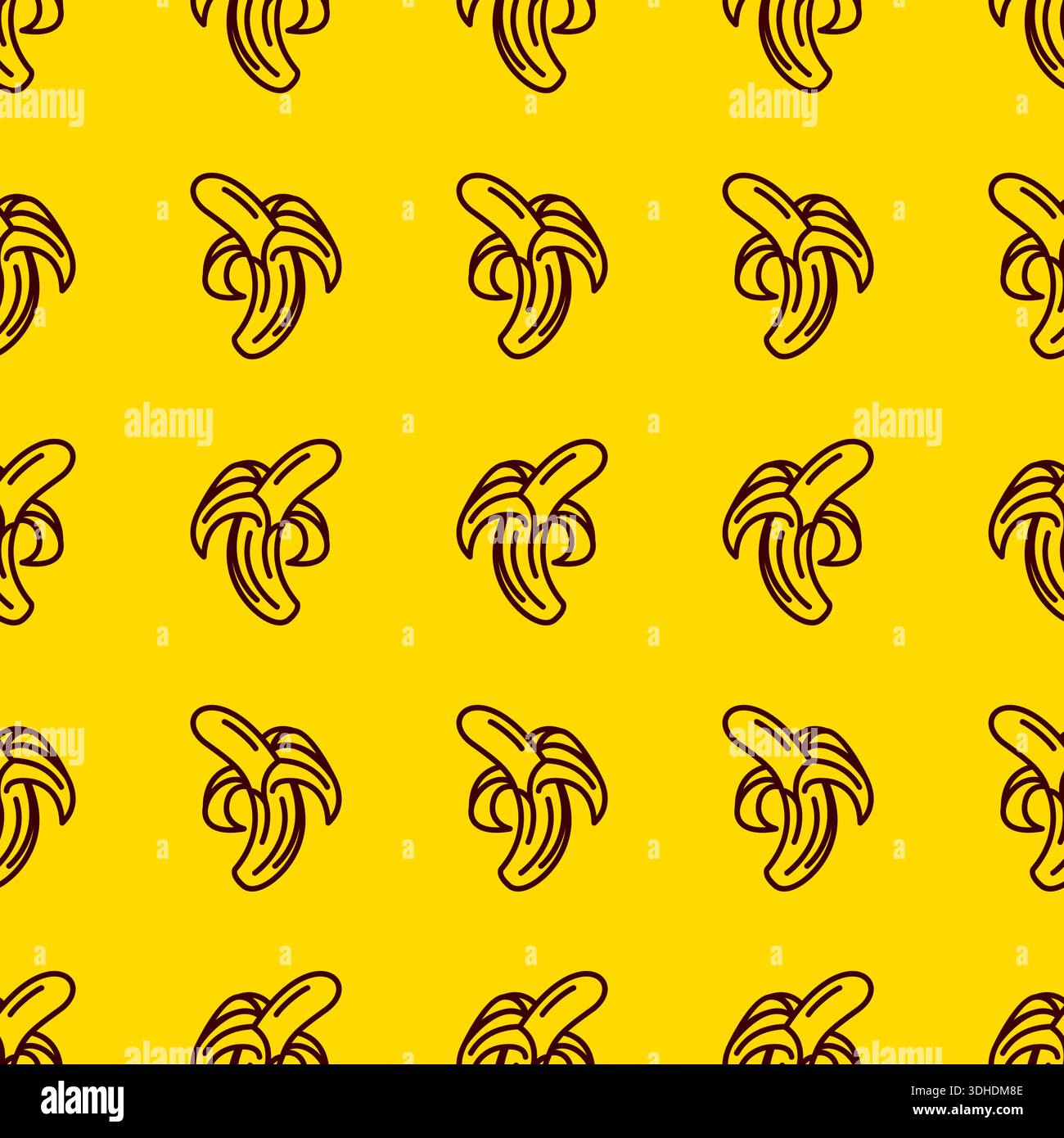 Banana Fruit Pattern Seamless Vector Template Vector Stock Vector