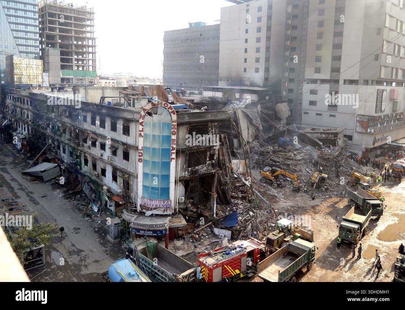 Aftermath of shopping mall fire in Karachi