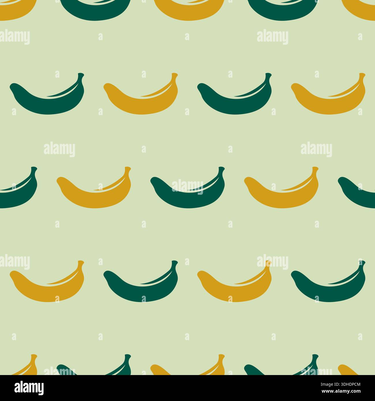 banana vector seamless background on light green background Vector Stock Vector