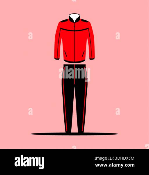 A red and black tracksuit. Stock Vector