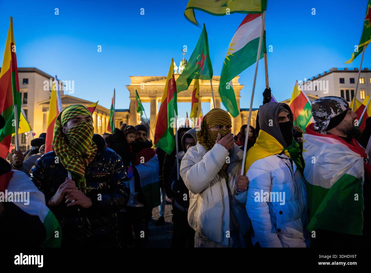 Berlin, Germany. 21st Jan, 2026. Participants in a rally for solidarity ...