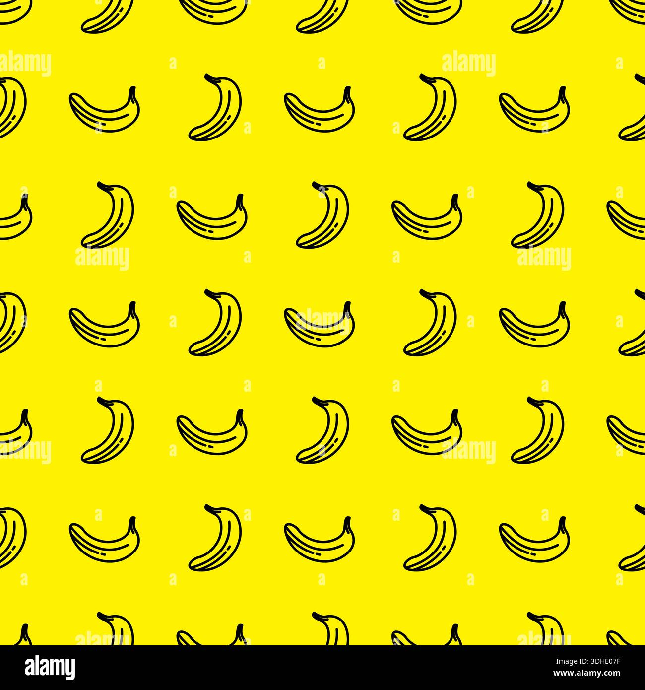 Tropical pattern with bananas seamless background. banana line vector Stock Vector