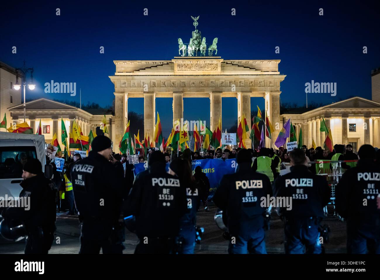 Berlin, Germany. 21st Jan, 2026. Participants in a rally for solidarity ...
