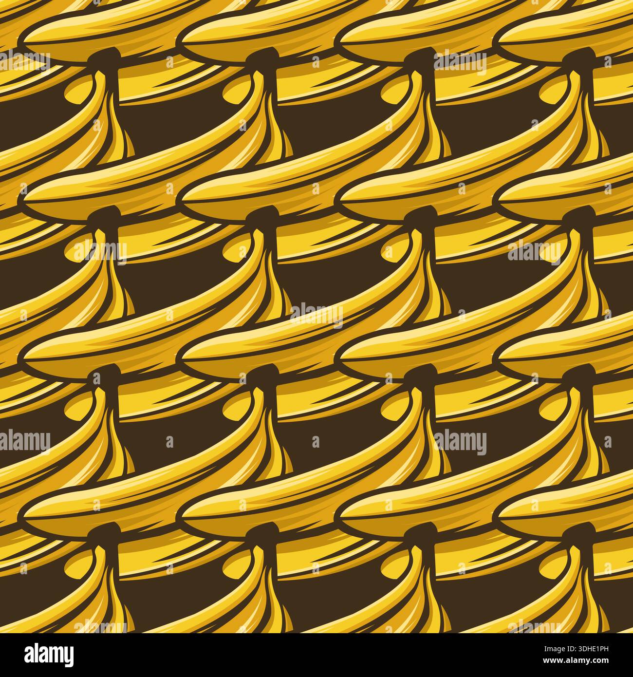 Banana Fruit Seamless Pattern Design. Banana Background Vector Stock Vector