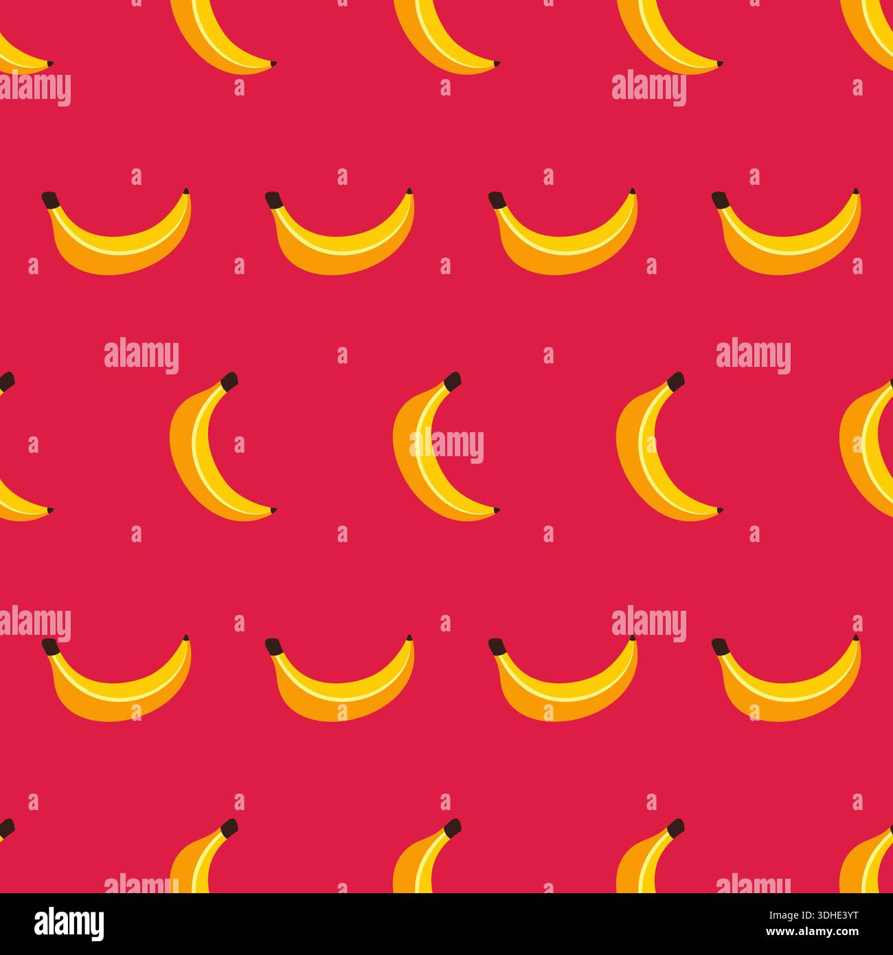 Banana Seamless Pattern on pink background Stock Vector