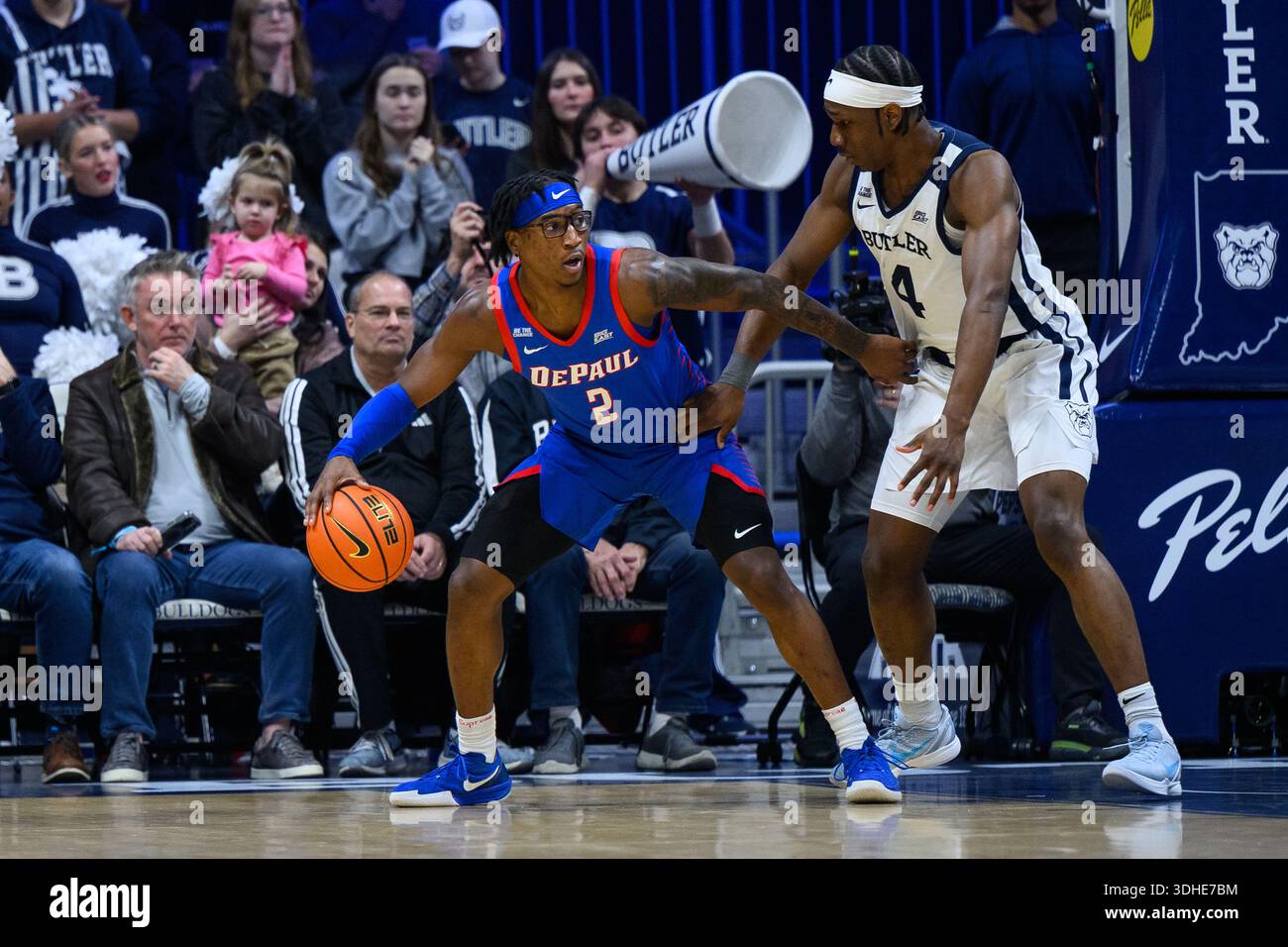 INDIANAPOLIS, IN - JANUARY 20: DePaul Blue Demons guard Layden Blocker ...