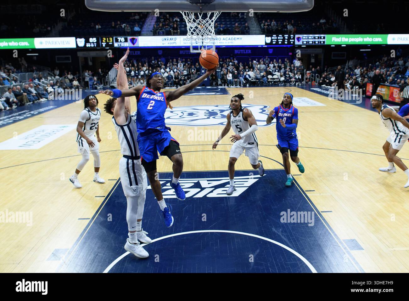 INDIANAPOLIS, IN - JANUARY 20: DePaul Blue Demons guard Layden Blocker ...