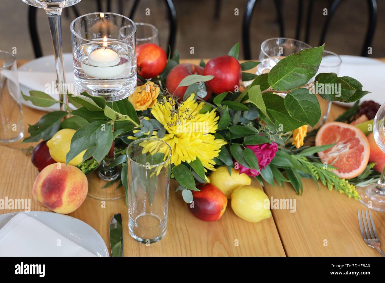 Beautiful Table Arrangement Stock Photo