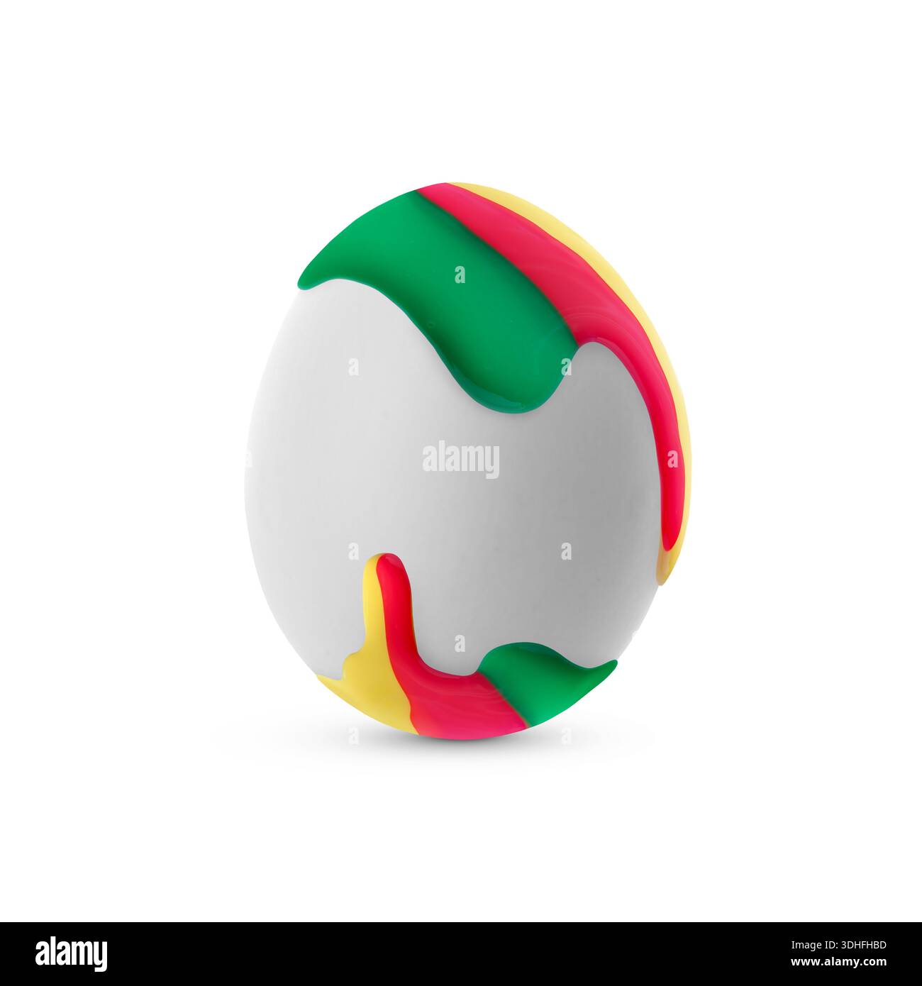 Easter egg in colorful paint isolated on white Stock Photo