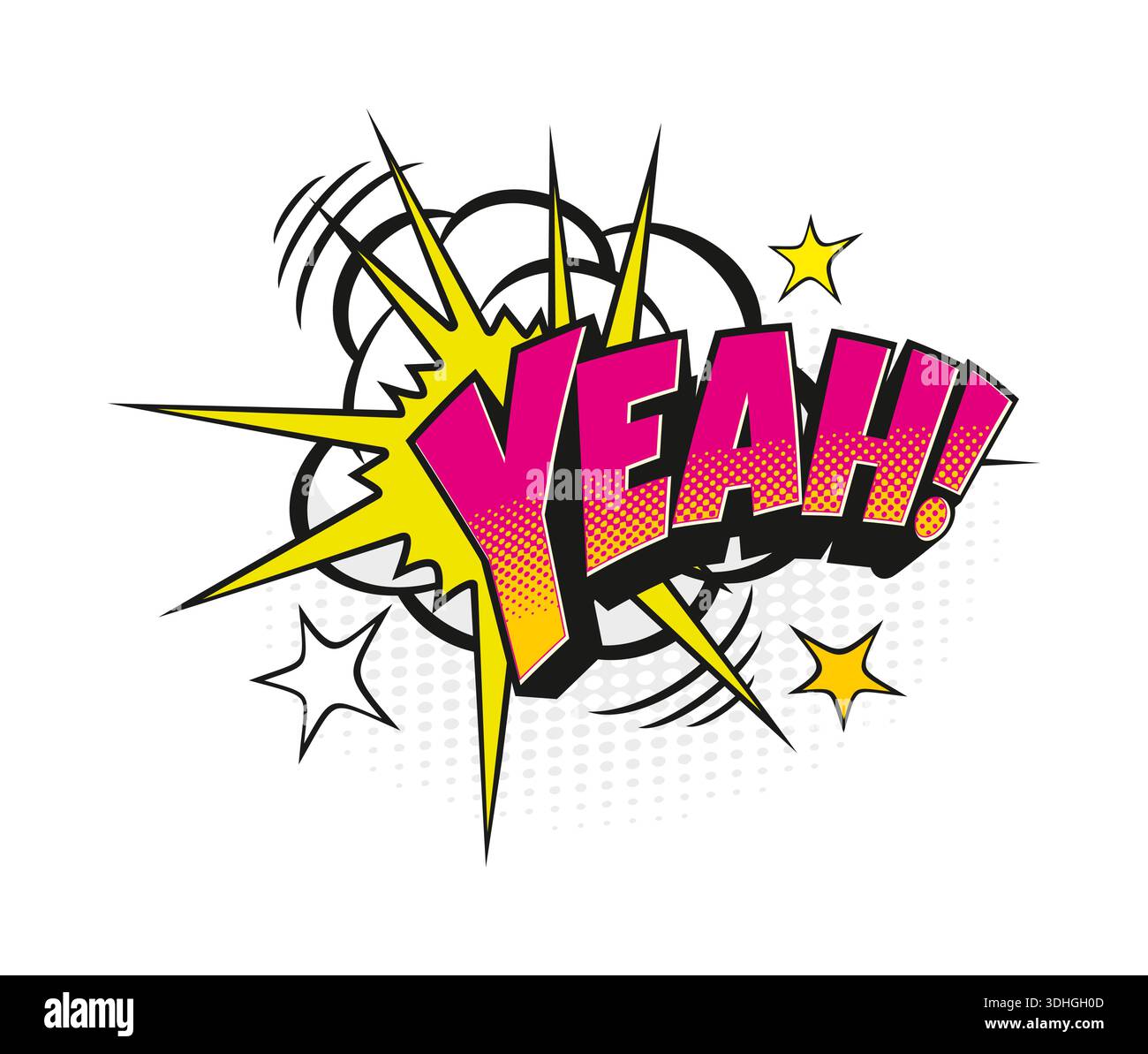 Cartoon vintage yeah comic speech bubble Stock Vector