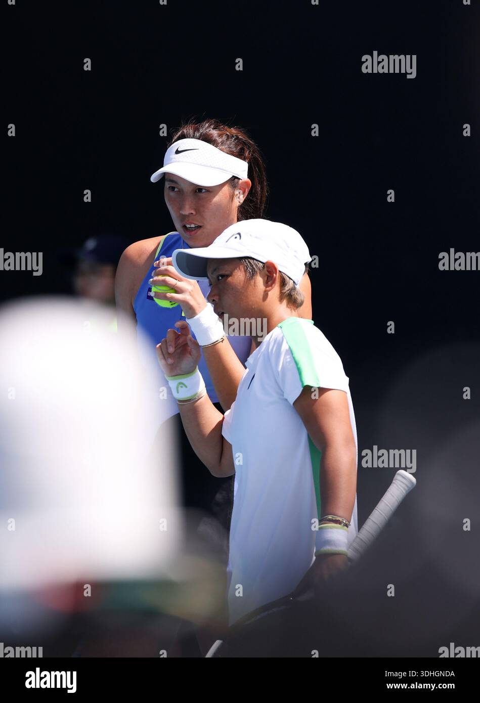 Melbourne, Australia. 22nd Jan, 2026. Jiang Xinyu (front)/Chan Hao ...