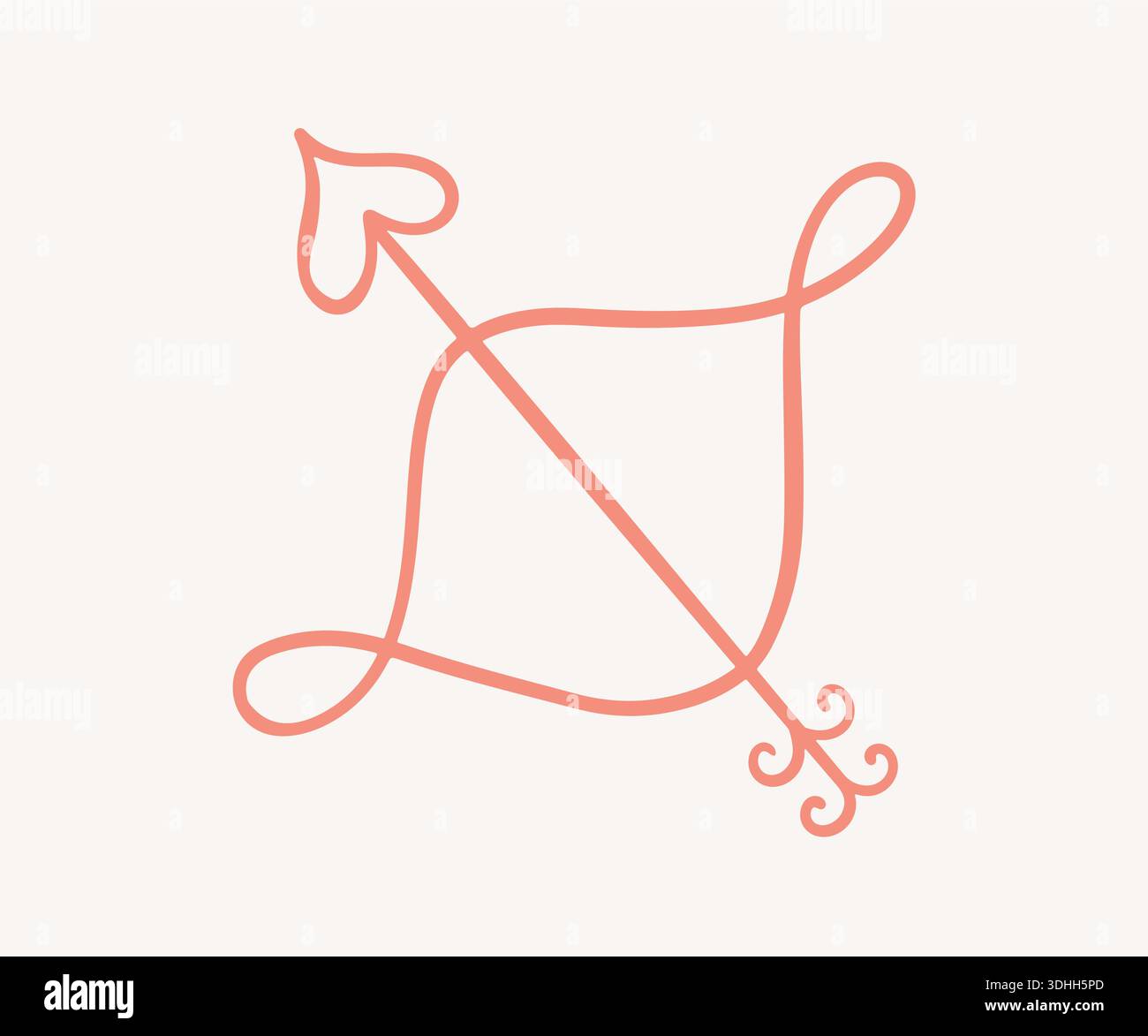 Cupids Bow and Arrow Valentines Day Doodle Icon Stock Vector Image ...