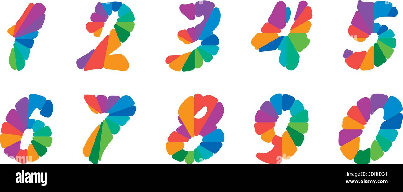 Number set,colorful numbers,numbers symbols number digit vector icon ...