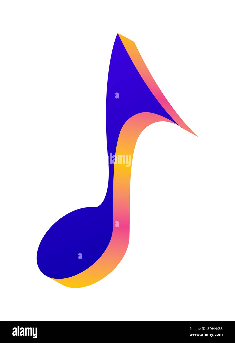 multicolored music note. Music note concept on white background Stock Vector