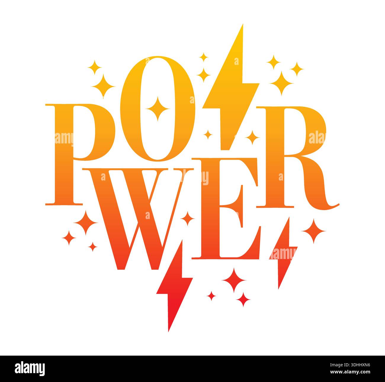 orange-red gradient power concept. power logo star power concept. Stock Vector