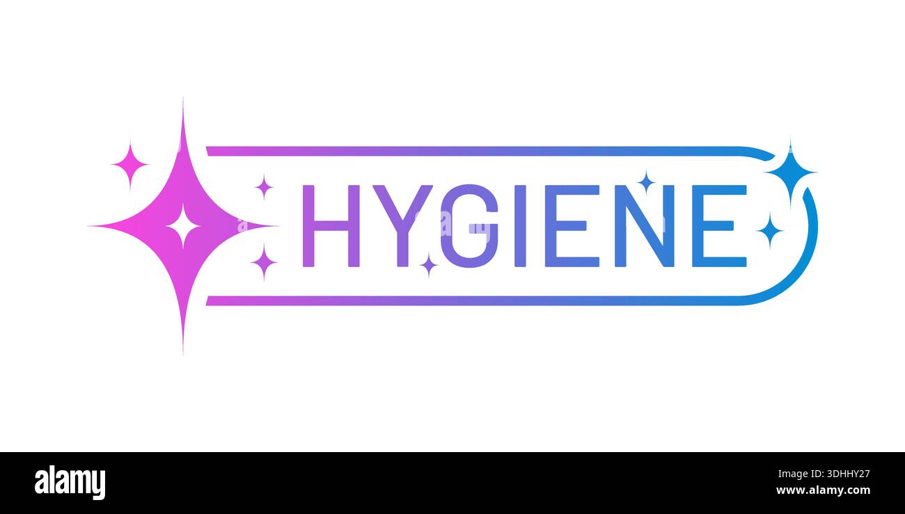 purple-blue gradient hygiene concept. vector hygiene word. Stock Vector
