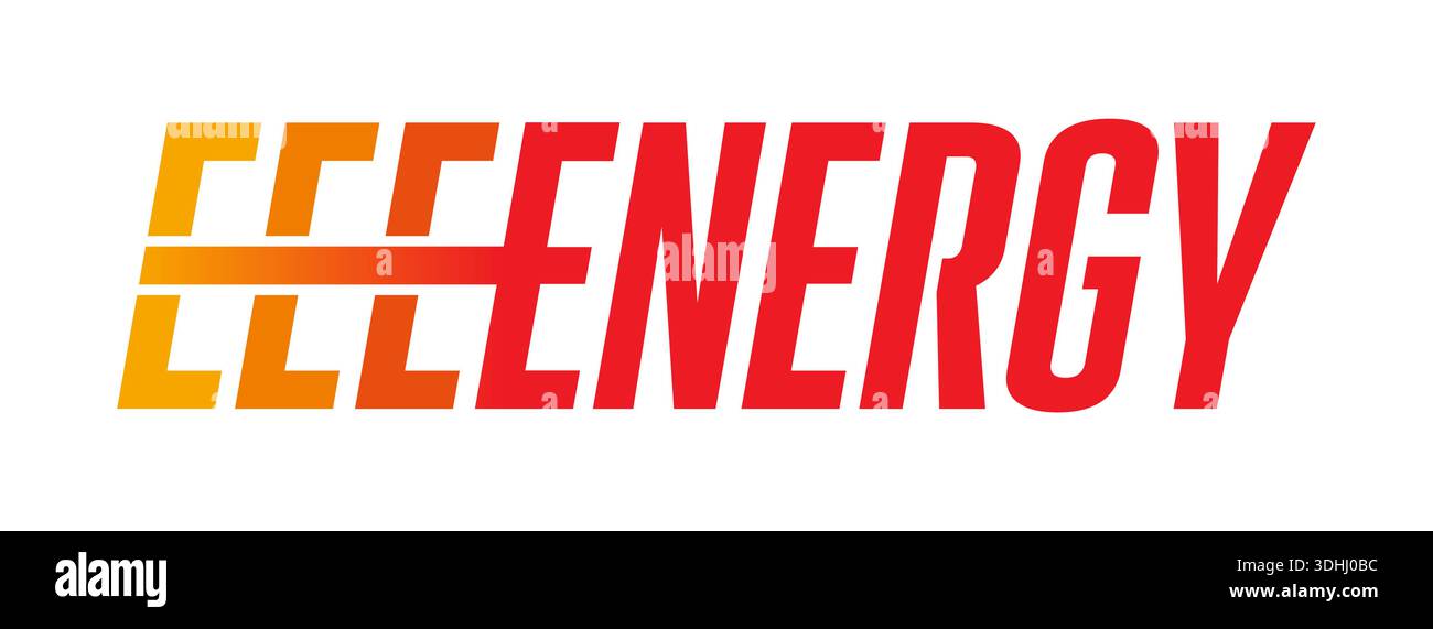 orange-red power logo. word power Stock Vector
