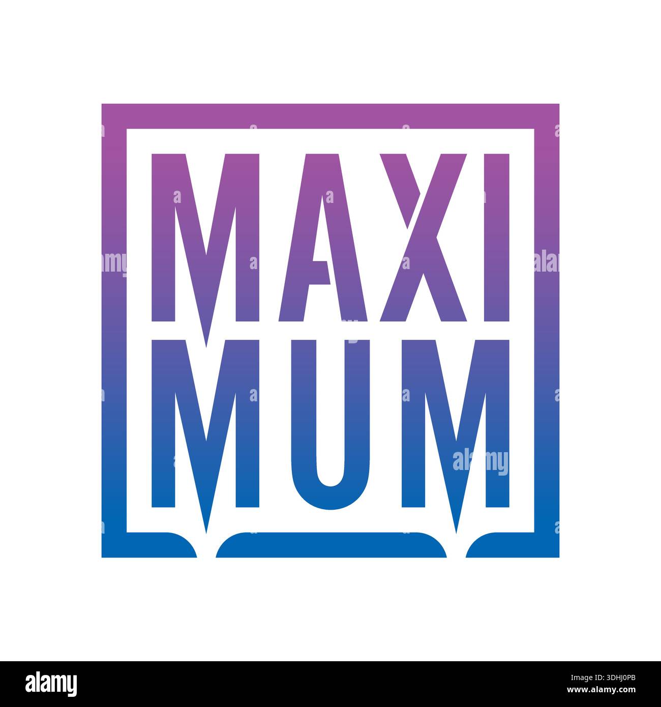 purple-blue maximum logo. maximum concept in frame. Stock Vector