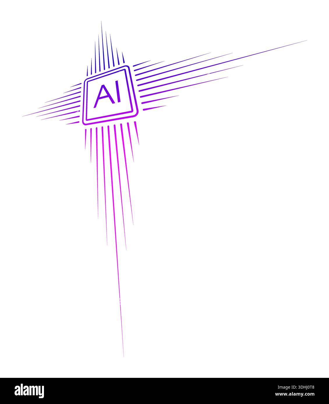 perspective chip and artificial intelligence logo. artificial intelligence concept. technology, artificial intelligence concept for business Stock Vector