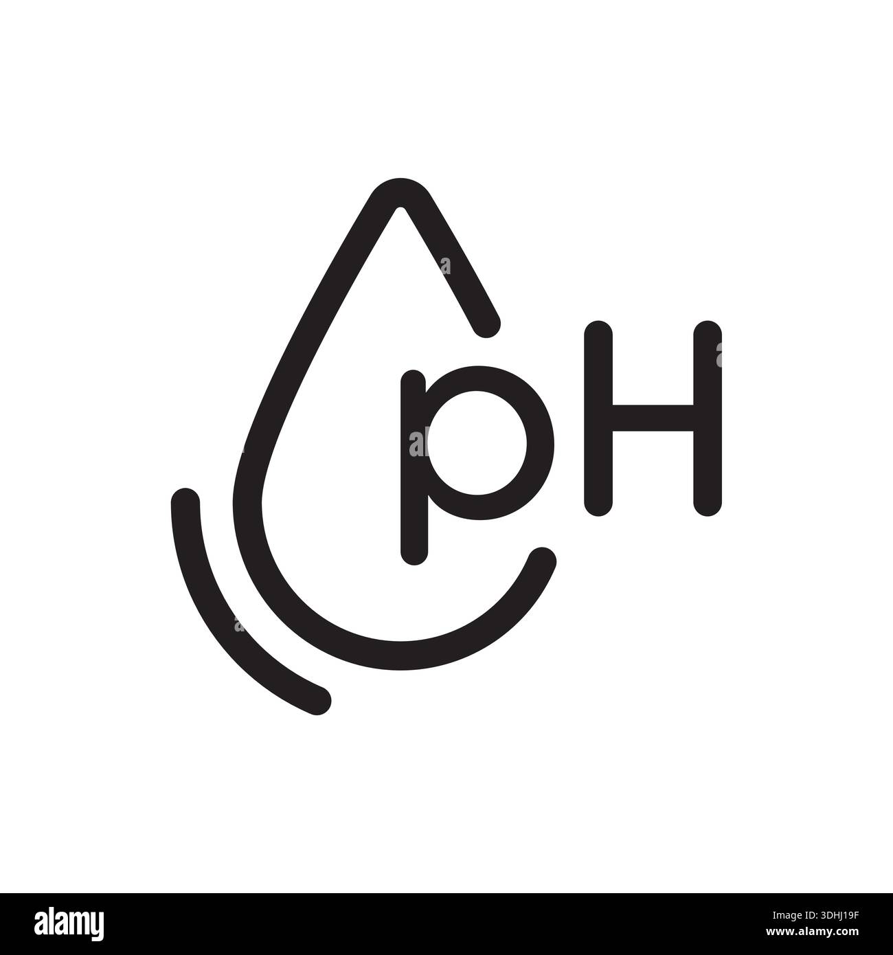 ph and water drop logo. ph concept Stock Vector