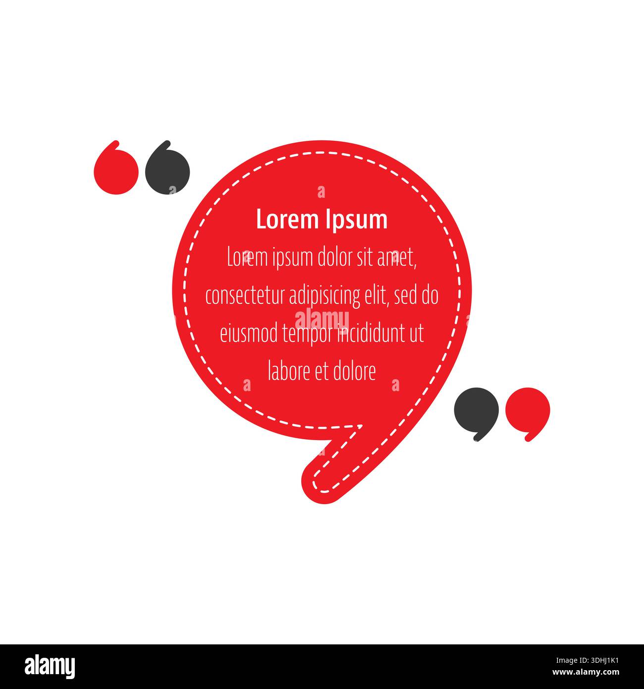 red quotation mark and double quotes concept. double quotes and text. Stock Vector
