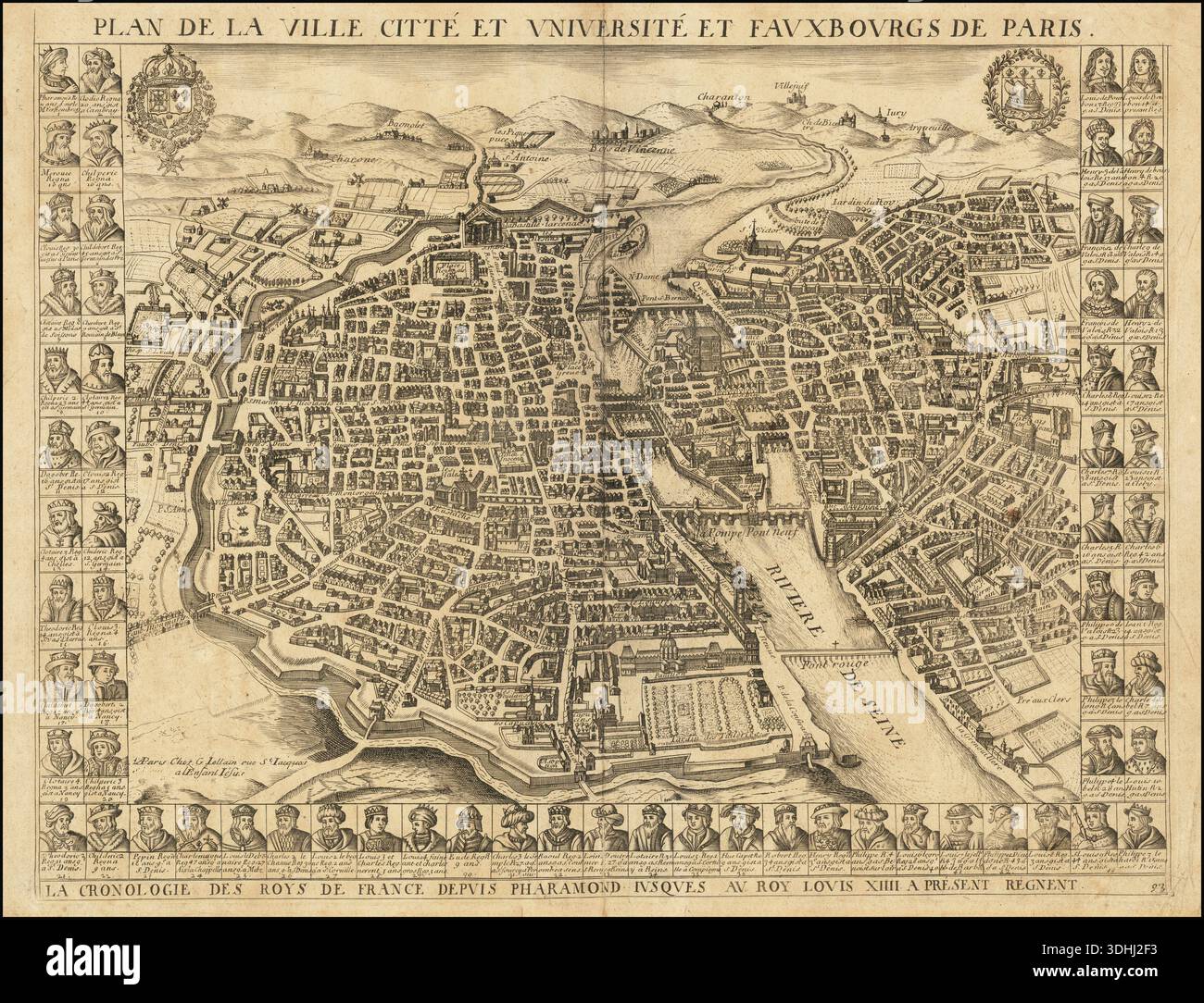 Vintage map france paris hi-res stock photography and images - Alamy