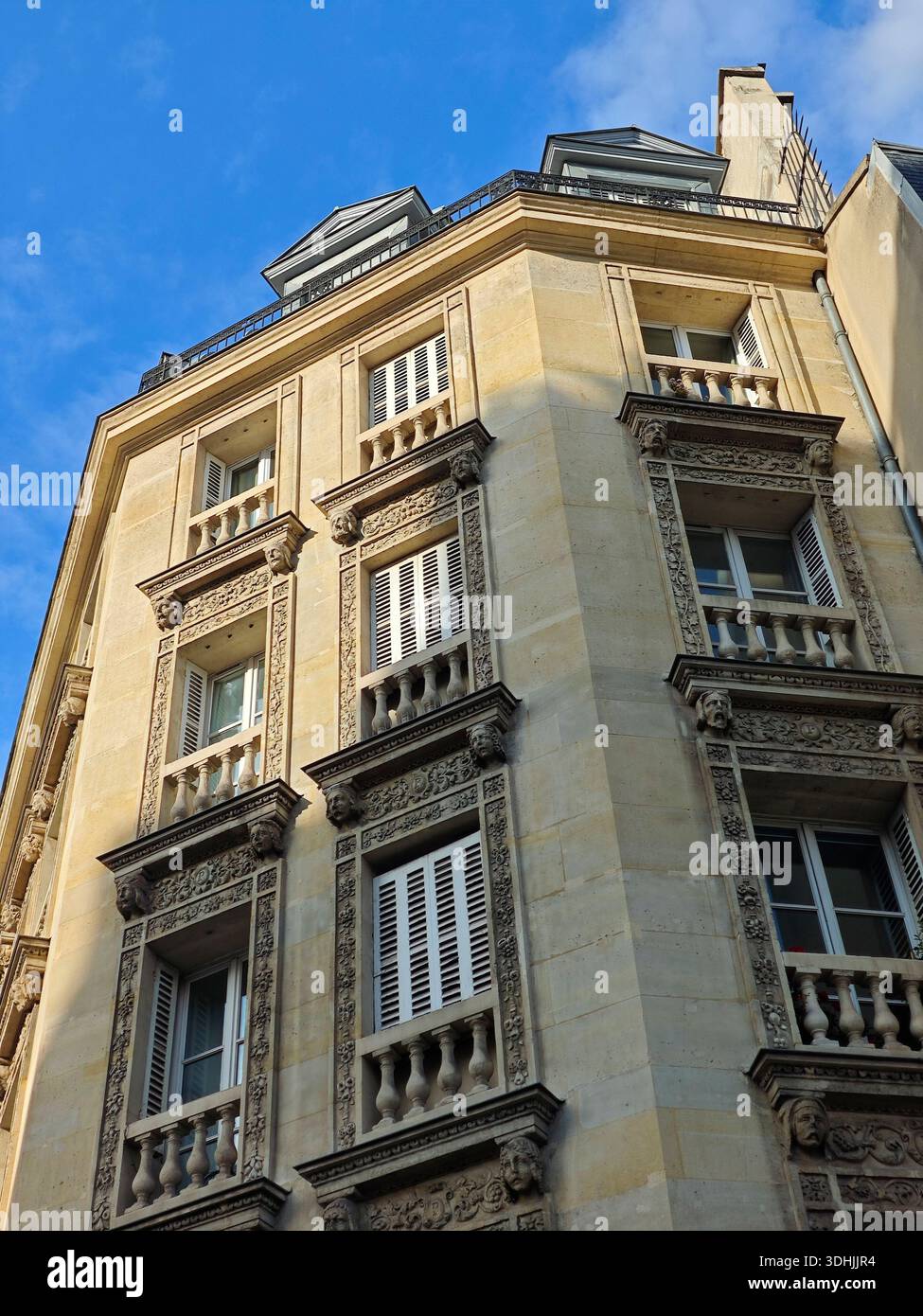 Architecture at corner of Rue des Archives and Rue Rambuteau, Paris, France - Smartphone Captured Stock Image