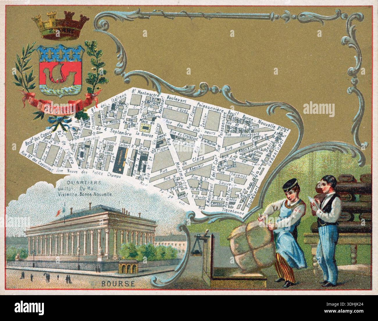 Vintage map france paris hi-res stock photography and images - Alamy