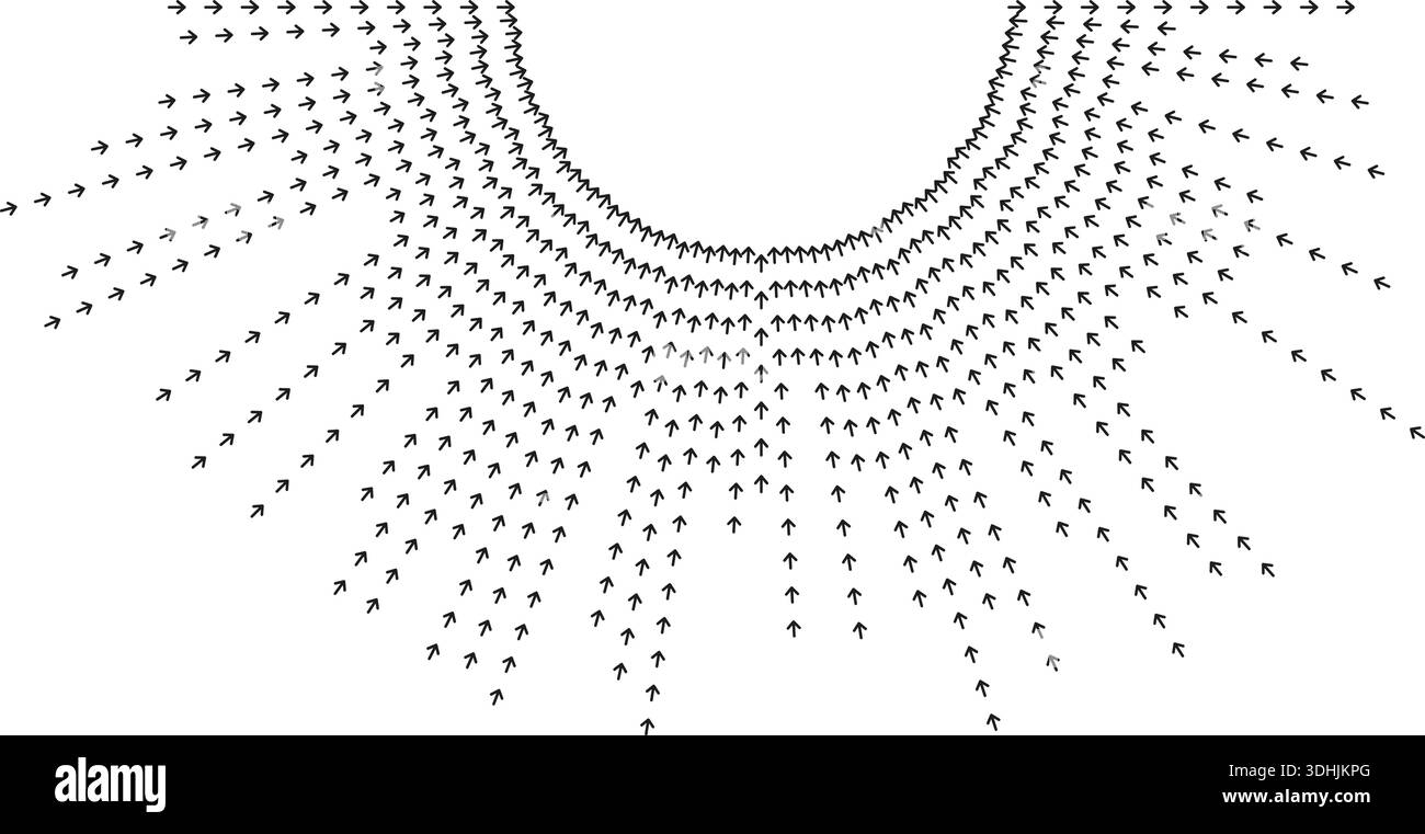 Big semicircular irregular rays radiate like sun pattern. Stock Vector