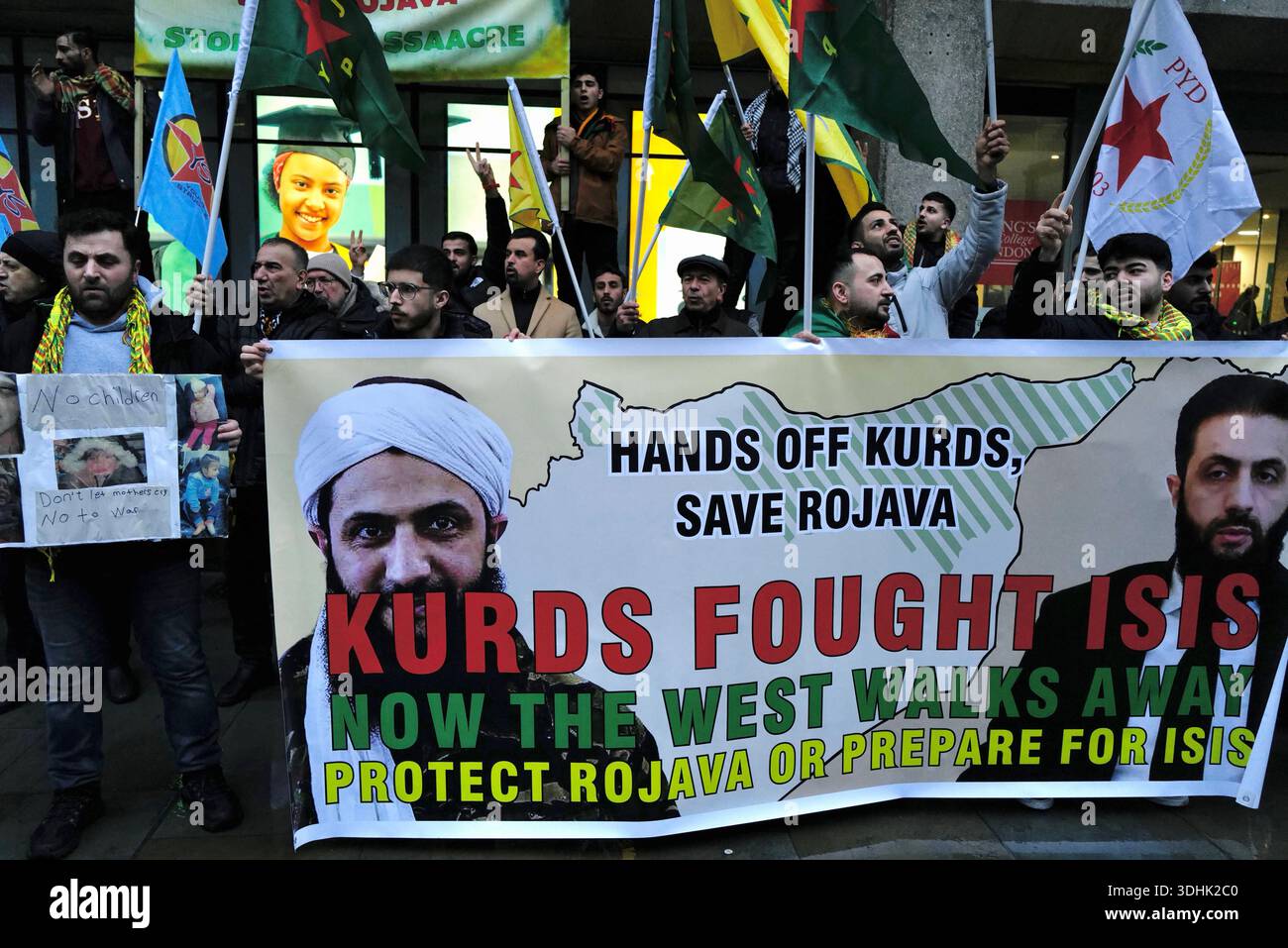 Kurdish community protest for Rojava in London Protesters assemble at ...