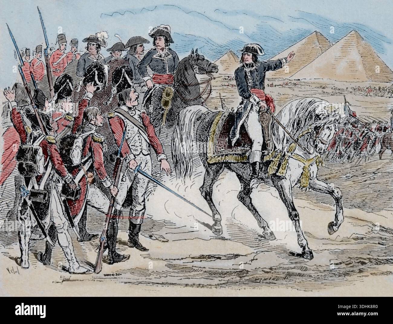 Battle of the Pyramids. July 21 ,1798 during French invasion on Egypt ...