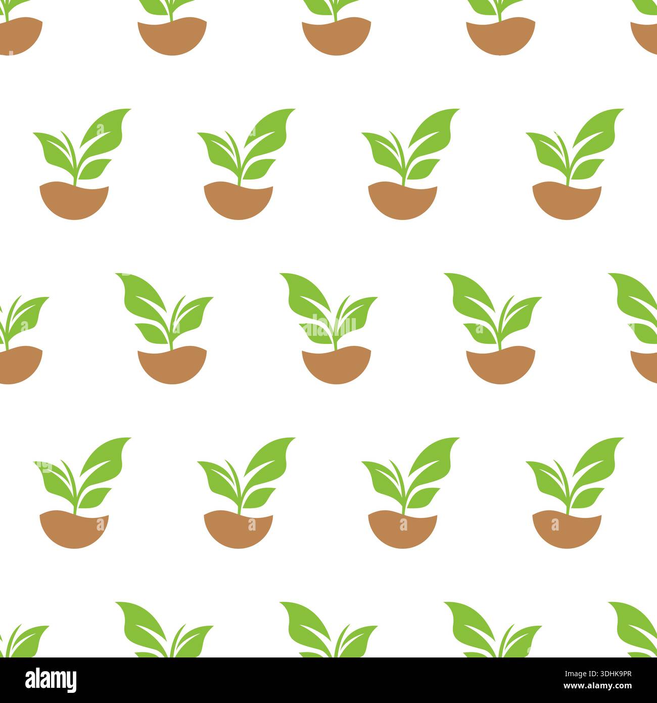 Seamless pattern with plant sprout. Garden background vector Stock Vector