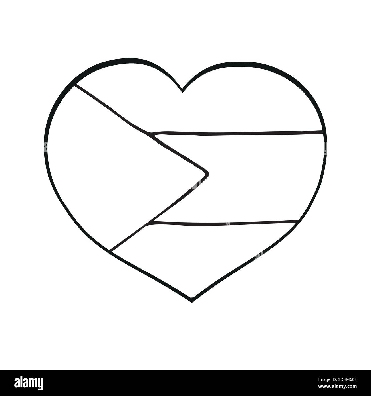 Vector hand drawn sketch Palestine flag heart Stock Vector