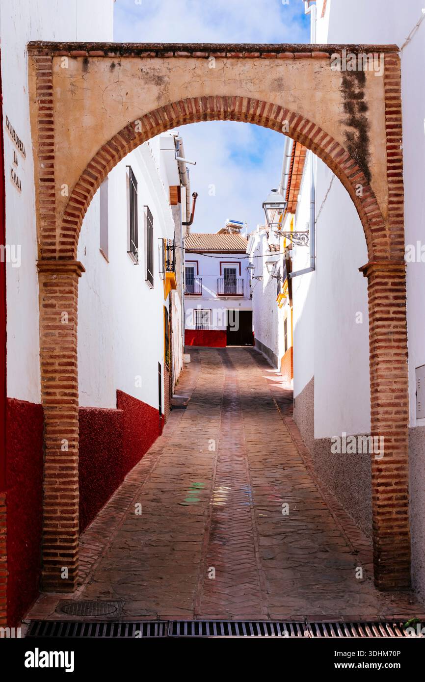 Semicircular arch at the entrance to La Cilla alley. Cañete la Real, Málaga, Andalucía, Spain, Europe Stock Photo