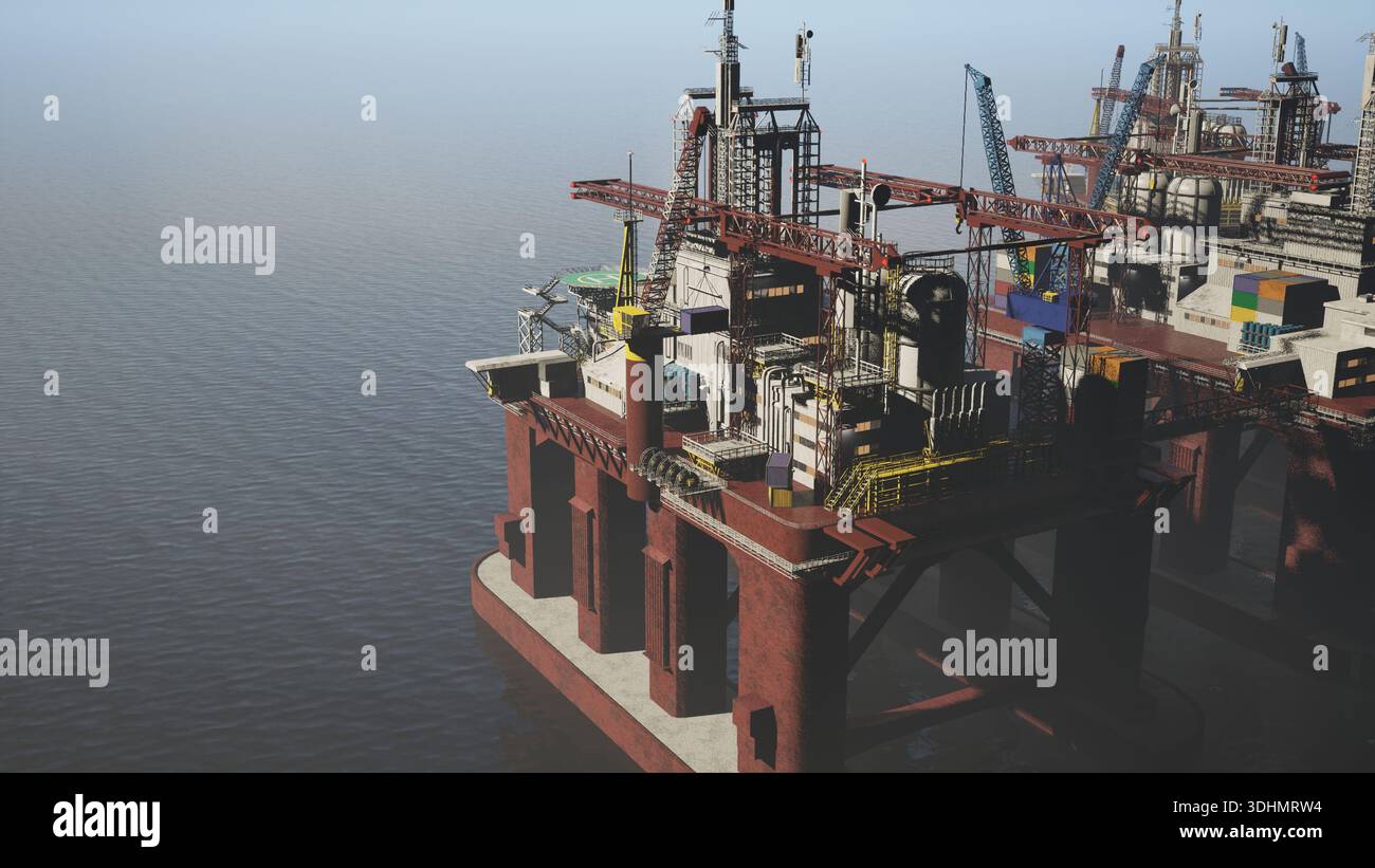 Reduction Oil Rig Offshore steel platform conducting gas hi-res stock photography and ...