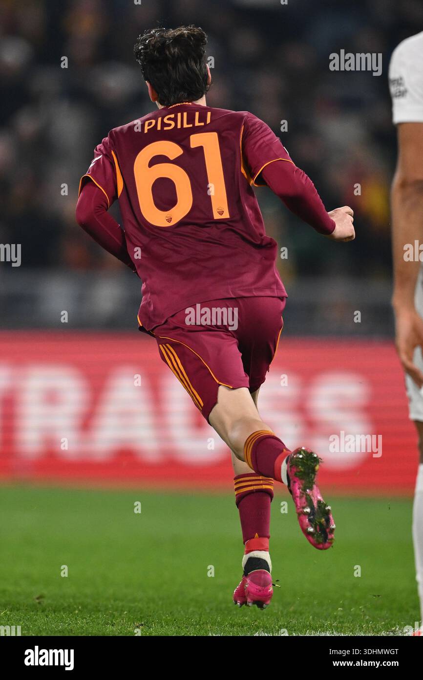 Niccolo' Pisilli of A.S. Roma celebrates after scoring the goal of 2-0 ...