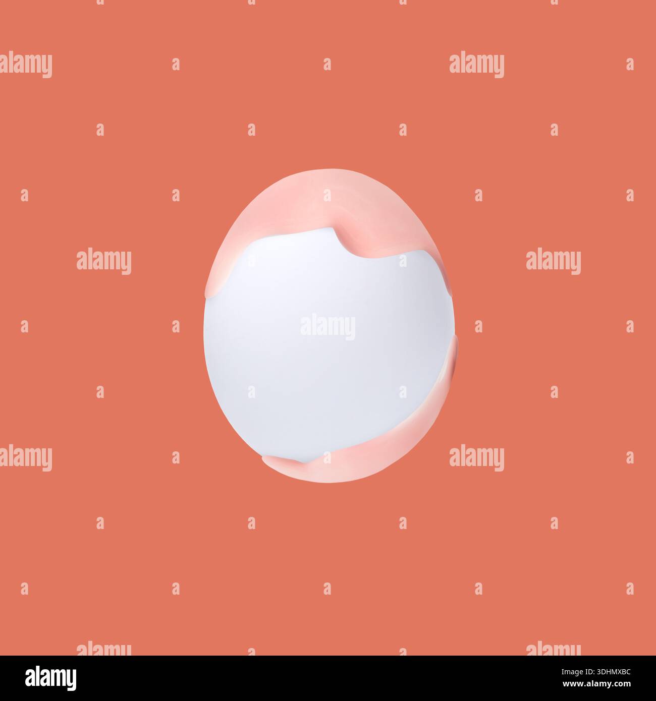Easter egg in paint on pink background Stock Photo