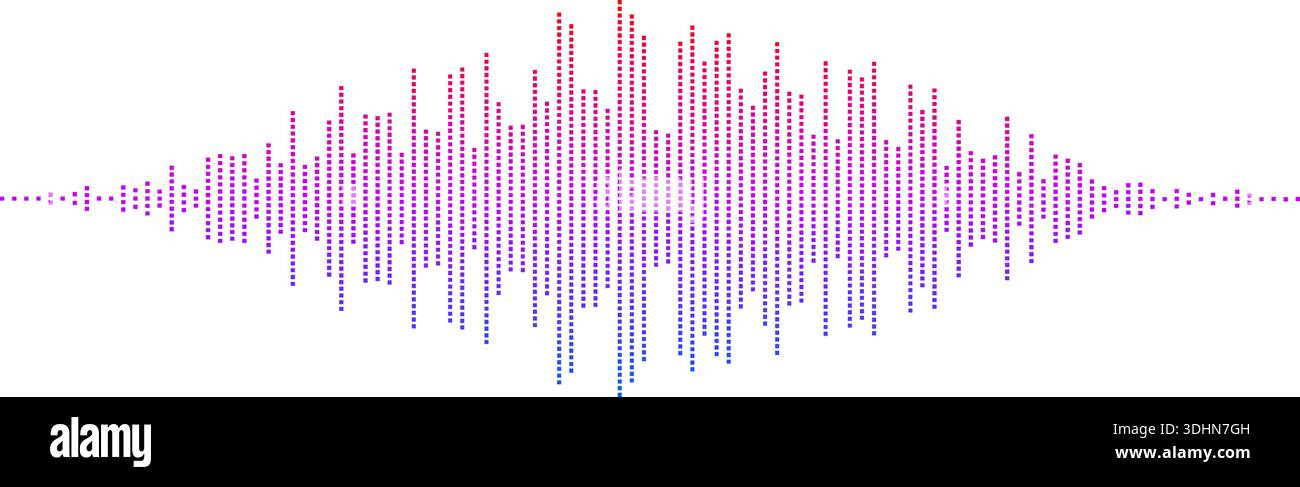 Color abstract equalizer shape design. Dotted music sound wave element ...
