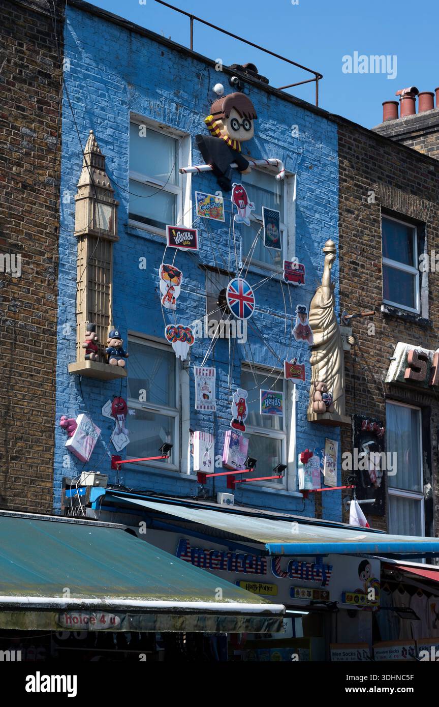 A colorful storefront in Camden Town, London displays playful ...
