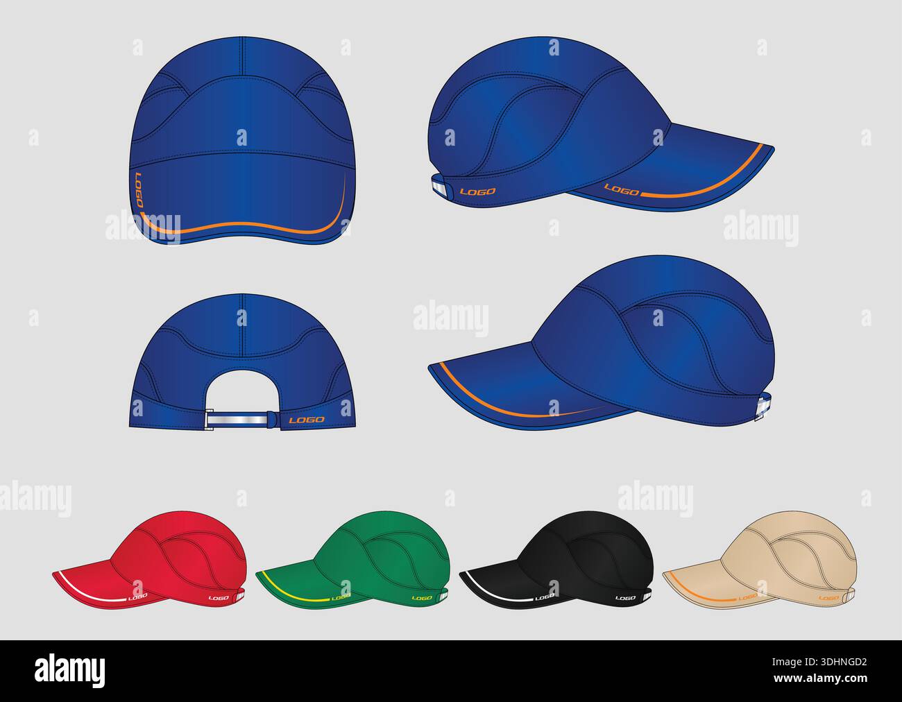 Speed Cap Design with Technical Drawing and Tech Pack for Modern Apparel Vector Stock Vector